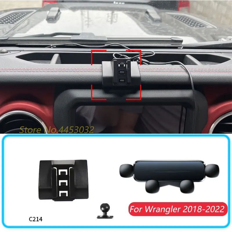 Autotelefon halter für Jeep Wrangler 2008-2014 Schwerkraft ständer halterung horizontale GPS mobile Halterung Zubehör mit Sockel Image