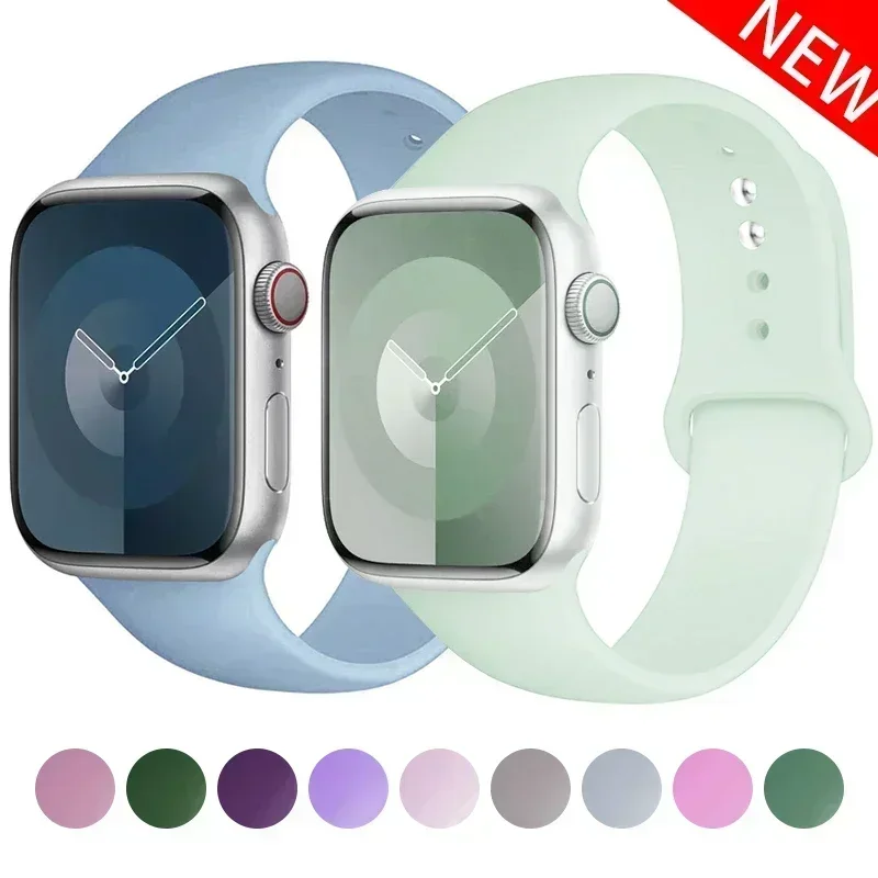 Silikon band für Apple Uhren armband 44mm 45mm 40mm 41mm 42-38mm 45mm Sporta rmband iwatch Serie 8 7 6 5 4 3 se 9 ultra 2 49mm Image