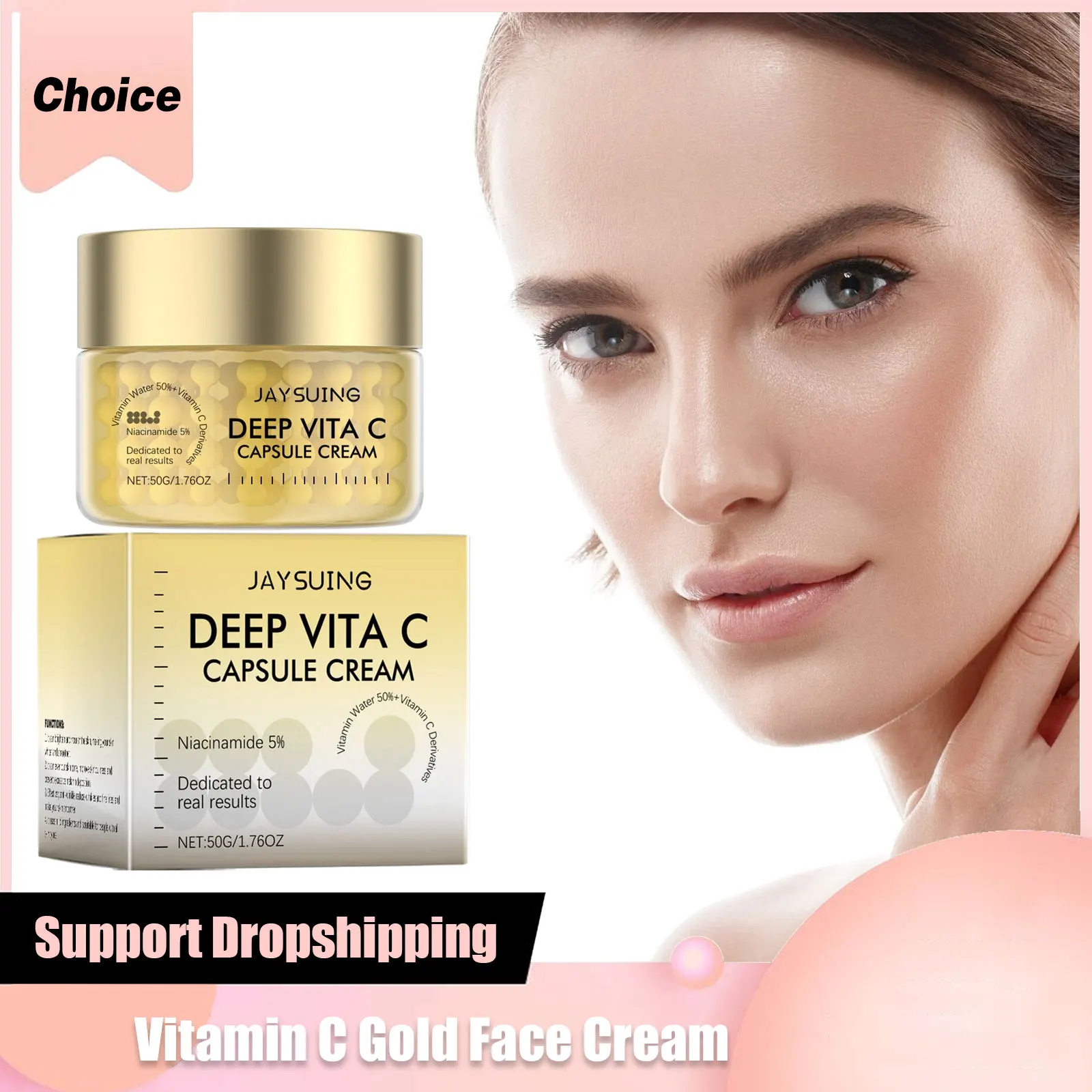 Vitamin C Gesichtscreme Original Dark Spo-ts Entfernung Verblassen Hautunreinheiten Verbessern Stumpfheit Feuchtigkeitsspendend Aufhellen Aufhellen Hautpflegecreme Image