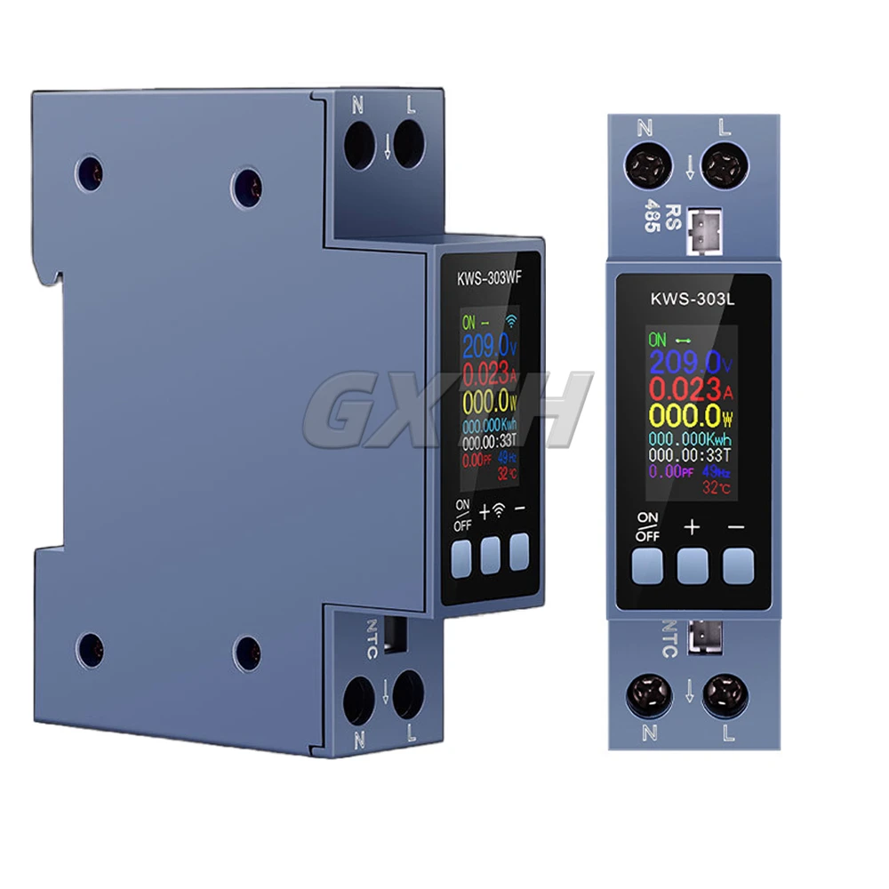 AC85-290V 0-40A 8-in-1 Digital Spannung Amperemeter Tuya WIFI Energie Meter Frequenz Meter Timer Smart Leben Fernbedienung KWS-303WF Image