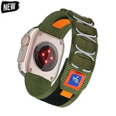 Sport gewebtes Nylon armband für Apple Watch Ultra Band 49mm 45mm 42mm 44mm Metall armband iwatch Serie 9 7 6 5 4 8 se Bänder 44mm Image