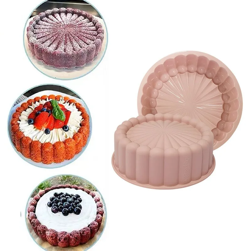 Multifunktionale Kuchenform | Wiederverwendbares, antihaftbeschichtetes, herzförmiges DIY-Kuchentablett | Hitzebeständige Silikon-Backform für die Küche Image