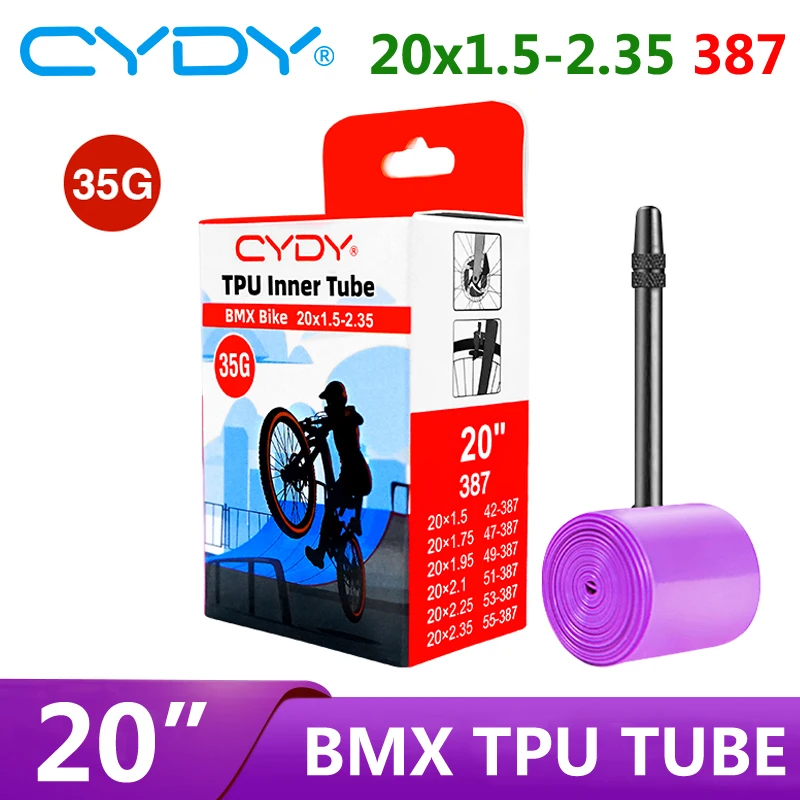 CYDY Fahrrad TPU Schlauch 20" 387 20x1,5/1,75/1,95/2,1/2,25/2,35 Kamera Reifen Ventil 45mm BMX Fahrrad Reifen Radfahren pneu teile Image