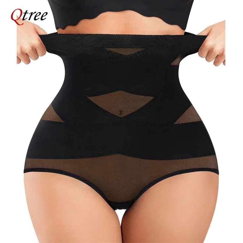 Qtree Frauen Bauch Kontrolle Taille Trainer Body Shaper Höschen Abnehmen Butt Lifter Unterwäsche nahtlose Kreuz Kompression Höschen Image