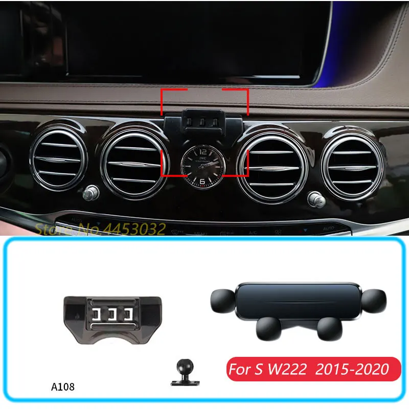 Auto Telefon Halter Für Mercedes Benz S W222 2015-2020 Schwerkraft Ständer Halterung Unterstützung Horizontale GPS Mobile Halterung zubehör Image