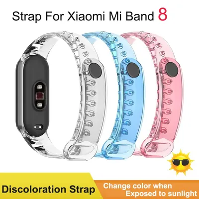 Silikonarmband für Xiaomi Mi Band 8, transparentes Farbwechsel-Armband für Miband 8, Verfärbung, Ersatzarmband Image