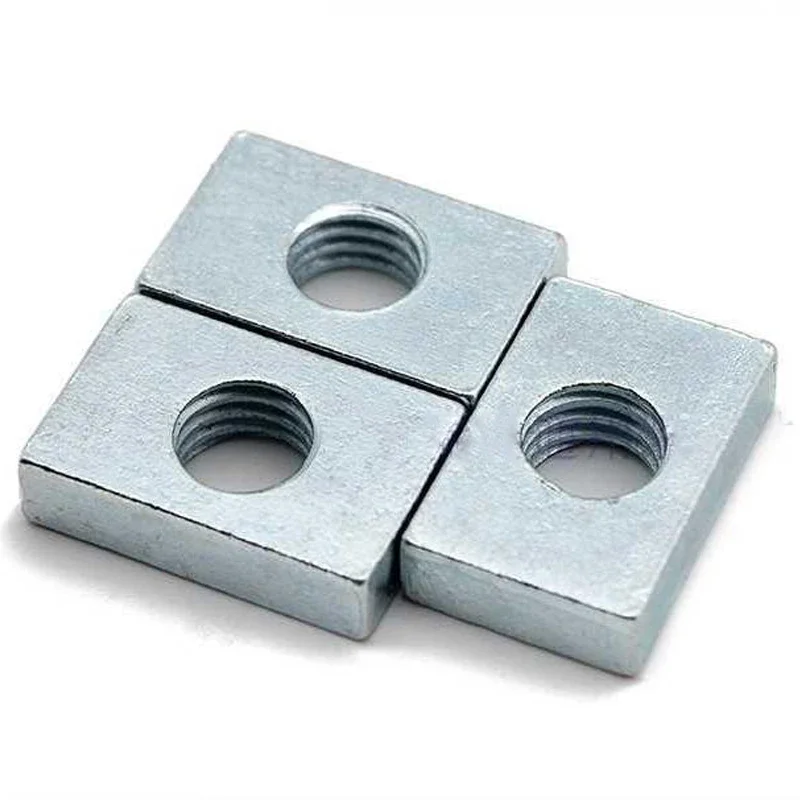 5/10/20/50 Stück Vierkantmutter M6 M8 M10 verzinkter Kohlenstoffstahl rechteckige dünne Muttern Gleitblock Aluminiumprofil Zubehör Image