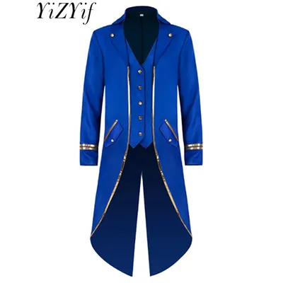 Viktorianischer Steampunk-Frack aus Samt für Erwachsene, Zirkusdirektor, Zirkusshow, Blazer, Partykleidung, mittelalterliche Vampirjacke für Herren und Damen Image