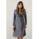 Wallis Womens Occasion Glitter Jersey Wrap Midi Dress - Black & Silver - Size 12 UK | Wallis Sale | Discount Designer Brands