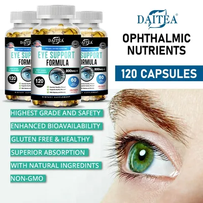 Eye Vitamins with Lutein and Bilberry Extract Capsules - Lutein Blend for Eye Fatigue, Dry Eyes and