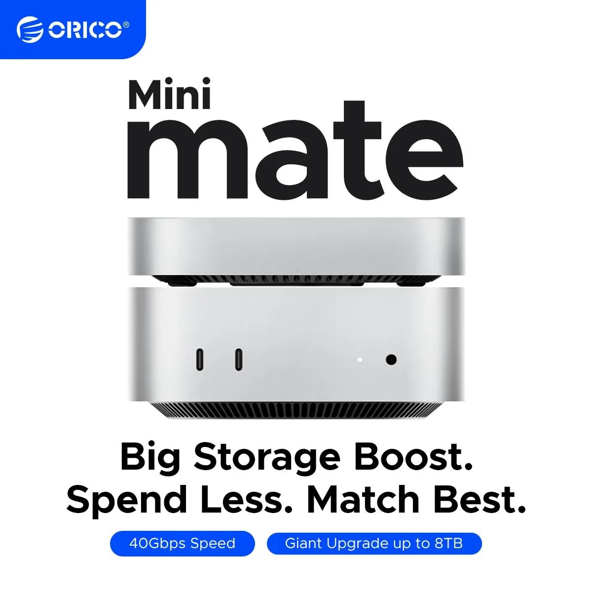 ORICO MiniMate Externe SSD-Speichererweiterung 40 Gbit/s 20 Gbit/s Desktop-Dock für MacMini 4 mit 512 GB 1 TB 2 TB 4 TB 8 TB SSD-Speicher Image