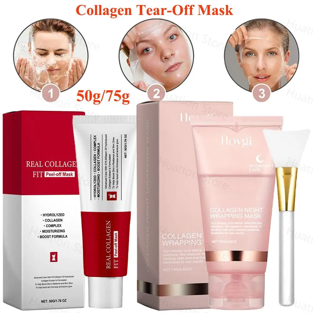 Kollagen-Peel-Off-Maske, Kollagen-Übernachtungsverpackungsmaske, feuchtigkeitsspendende, feuchtigkeitsspendende, hydrolysierte Kollagenmaske, koreanische Hautpflege Image