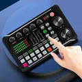 Scheda audio wireless F998 Scheda audio compatibile Bluetooth con più effetti sonori e kit scheda audio da studio per console con luce a LED