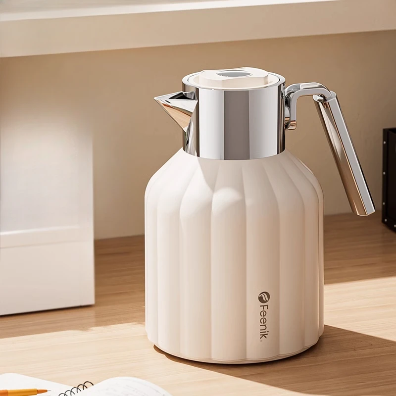 New Home Thermoskanne mit großem Fassungsvermögen, 72 Stunden langlebiger Thermoskanne, Glas-Thermoskanne mit rotem Gallen Image