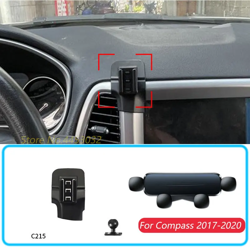 Auto Telefon Halter Für JEEP Kompass 2017-2020 Schwerkraft Ständer Halterung Unterstützung Horizontale GPS Mobile Halterung Zubehör Mit basis Image