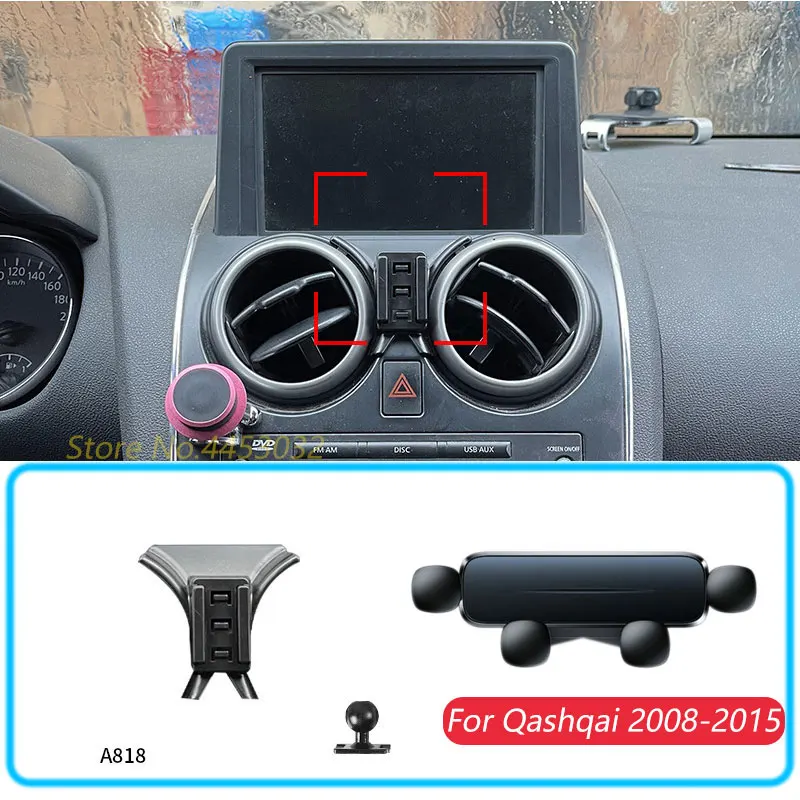 Auto Telefon Halter Für Nissan Qashqai 2008-2015 Mit Basis Schwerkraft Ständer Halterung Unterstützung Horizontale GPS Mobile Halterung zubehör Image