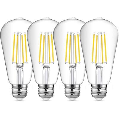 Beijiyi - E27 ST64 LED-Glühlampe, 8 w, 6500 k, kaltweiß, Vintage-Glühbirne, Image