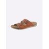 Pantolette FISCHER, Damen, Gr. 40, braun (camel), Textil, Lederimitat, Schuhe