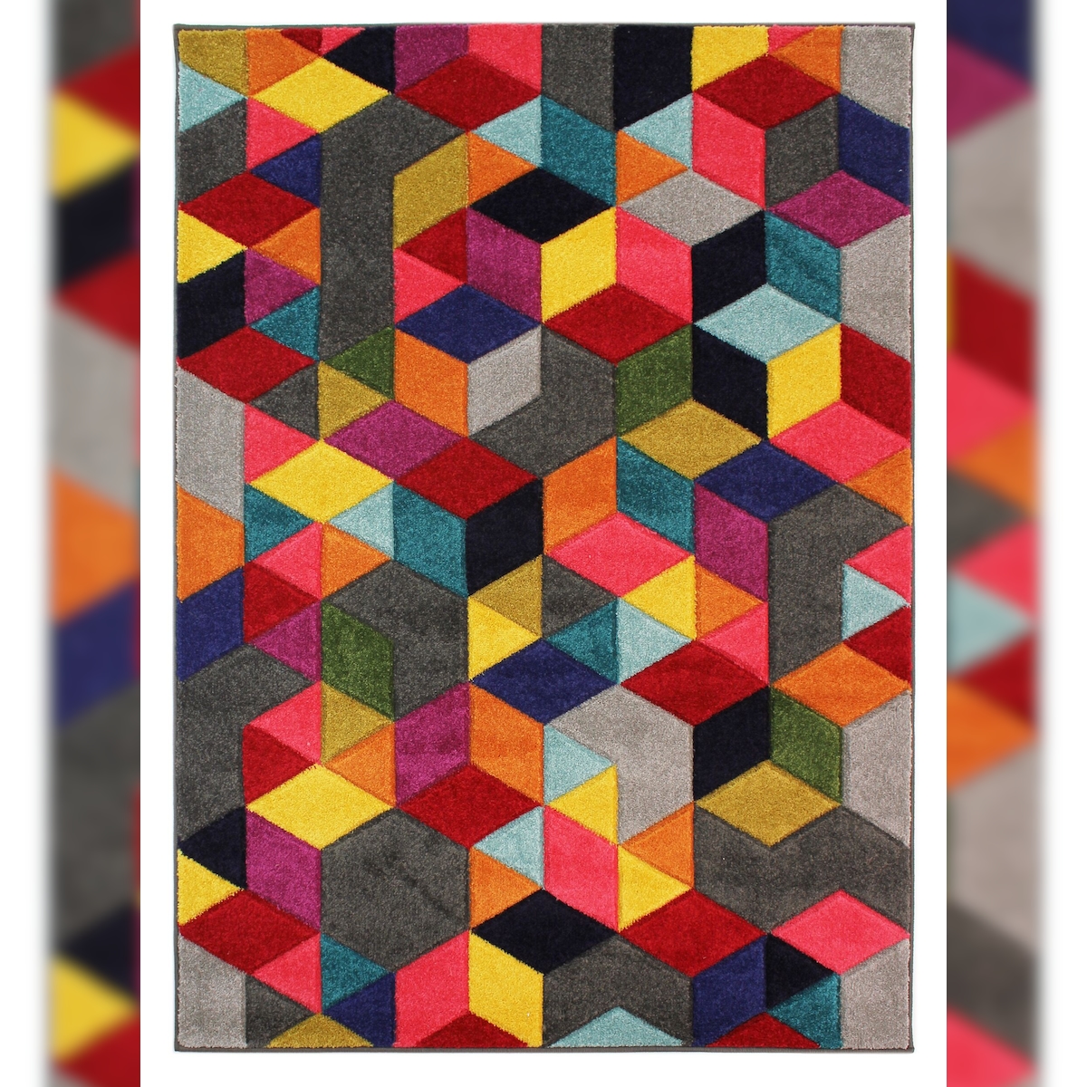 Vielseitiger Wohnzimmer-Teppich `Meon Tom`, Farbenfrohes Design. 160x230 cm | Kadima Design Image