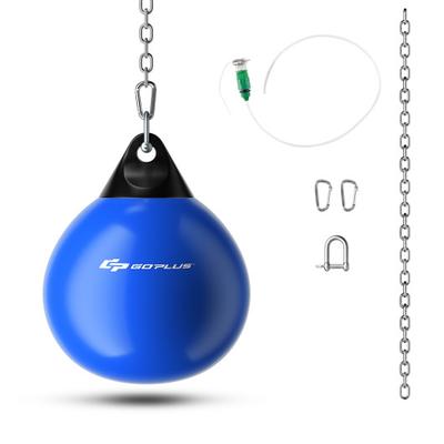 Costway 18 Inch 110 Pound Heavy Punching Water Aqua Bag with Adjustable Metal Chain-Blue