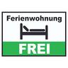 Ferienwohnung FREI Schild A5 Rückseite selbstklebend