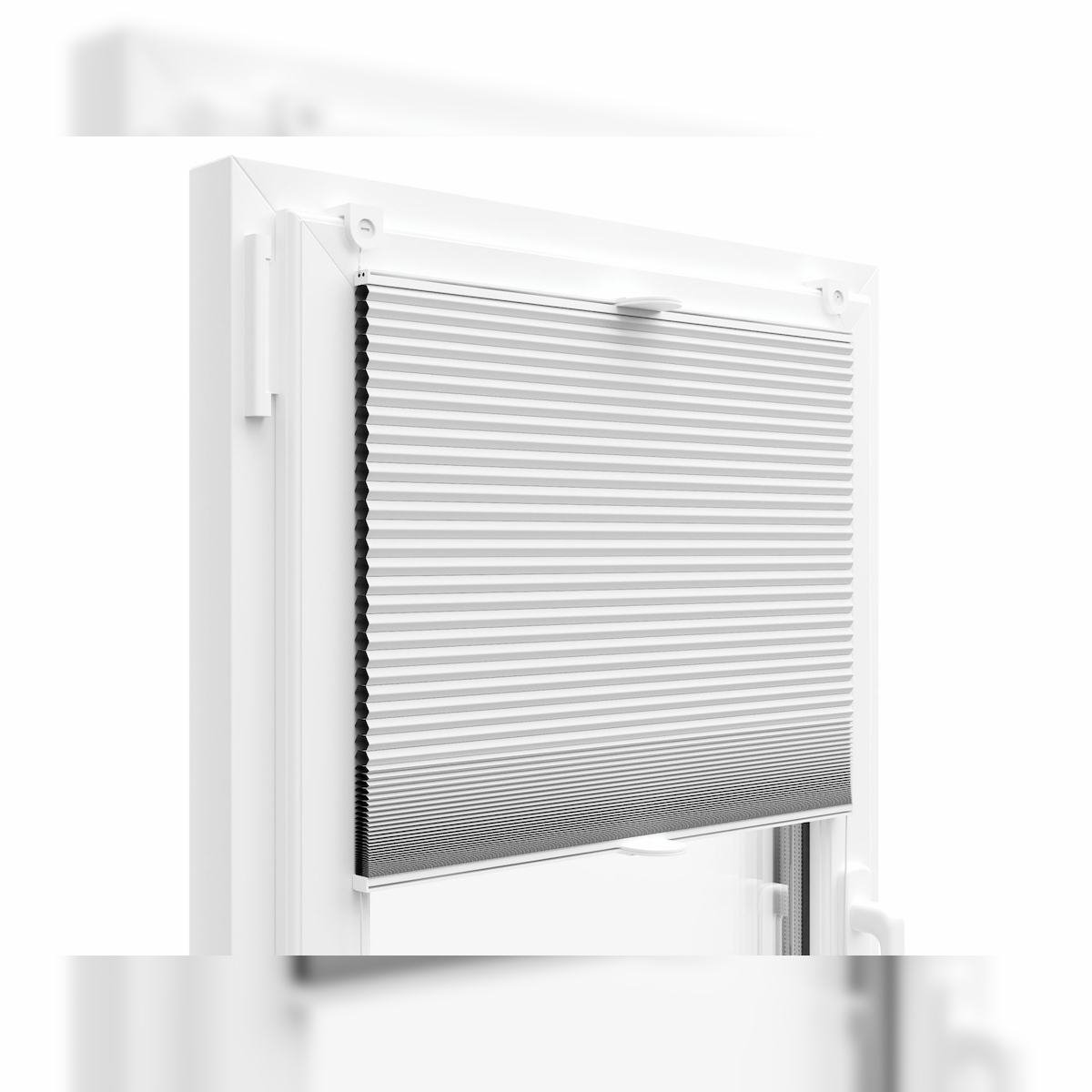 KS Handel 24 THERMO WABENPLISSEE 100% VERDUNKELND FALTROLLO JALOUSIE (Weiss PM01, 65x200 cm) Image