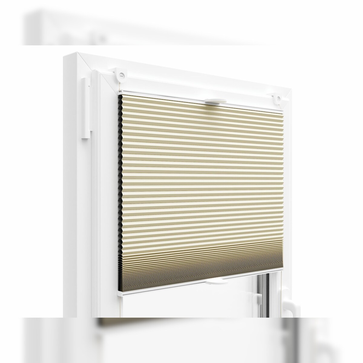 KS Handel 24 THERMO WABENPLISSEE 100% VERDUNKELND FALTROLLO JALOUSIE (Sand PM02, 45x120 cm) Image