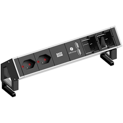 BACHMANN DESK2 2xCH T13 USB Charger 2xCM, Strom 0,2m GST18 Inox lackiert Schweiz Image
