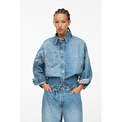 Cropped Back Denim Shirt