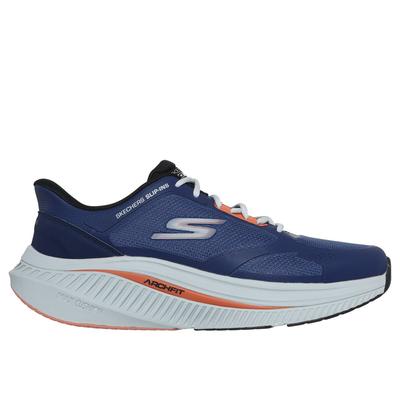 Skechers Men's Slip-ins: GO WALK Max Cushioning Arch Fit - Jaylen Sneaker|Size 9.5 Extra Wide|Navy/Orange|Synthetic/Textile|Vegan|Machine Washable
