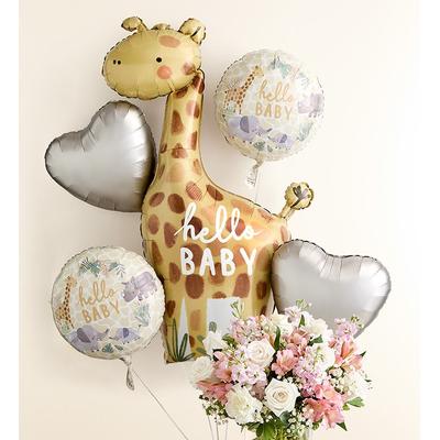 1-800-Flowers Flower Delivery Sweet Baby Girl Arrangement W/ Hello Baby Balloon Bouquet Xl