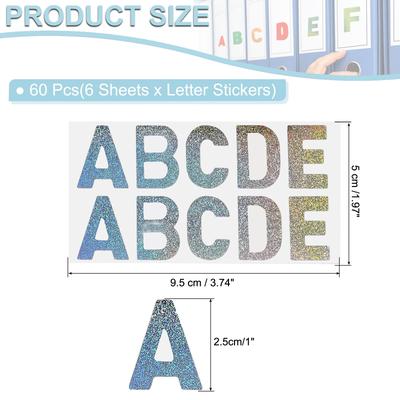 Letter Stickers 1", Self Adhesive Alphabet Number Sticker