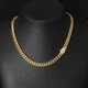 Gioielli Hip Hop Catena a maglie cubane Miami da 8 mm con logo Chiusura con diamanti Collana a catena cubana in acciaio inossidabile placcato oro 18 carati