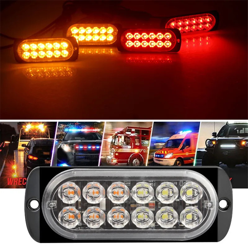 Stroboscopi a luce stroboscopica di avvertimento a LED per luci della polizia a LED per auto 12V Flash di emergenza per griglia per auto Rosso Blu per SUV fuoristrada per camion