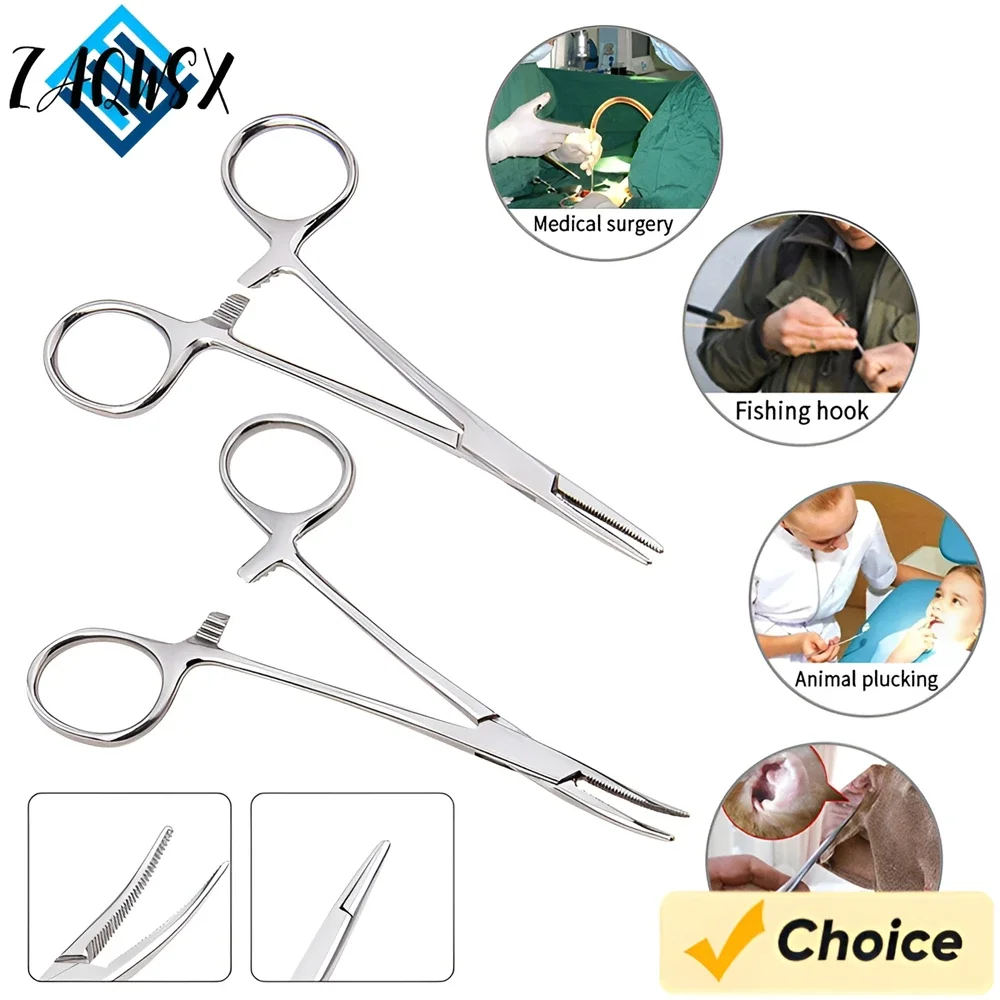 1/5PCS pinze per Piercing in acciaio inossidabile pinze a punta dritta morsetti di bloccaggio pinze emostatiche pinze per arteria strumenti di tenuta