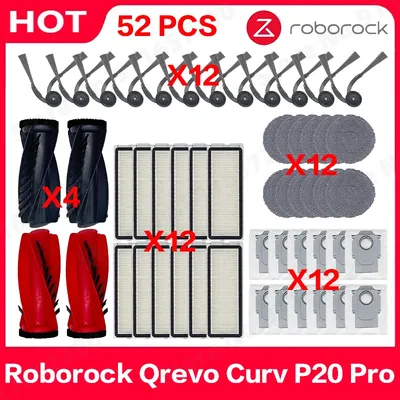 Kompatibel Für Roborock Qrevo Curv / P20 Pro Teile Wichtigsten Roller Seite Pinsel Hepa-Filter Mopp Tuch Staubbeutel Zubehör Image