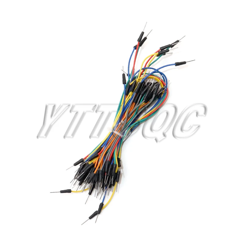 65 Stück Steckplatinen-Drähte/Überbrückungsdrähte/Steckverbinder-Drähte/Kabel für Steckplatinen, Überbrückungskabel, Stecker auf Stecker, DIY-Elektronik-Set Image