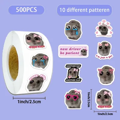 500PCS Kreative Traurige Hamster Aufkleber Rolle Aufkleber Dekorative Telefon Fällen Notebook DIY Wasserdichte Aufkleber Image