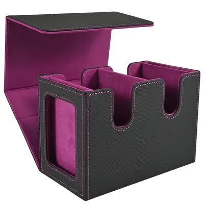 Deck Box with 2 Commander Display, Double Deck Box for 140+ Single Sleeved Cards, Fits for TCG CCG Magic Cards