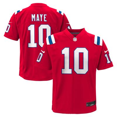 New England Patriots Nike Game Ausweichtrikot - Rot - Drake Maye - Jugendliche Image