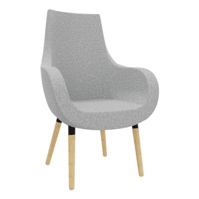 fm Büromöbel Sessel »Pirum« hohe Rückenlehne Gestell Holz grau, 71x102.5x48 cm Image