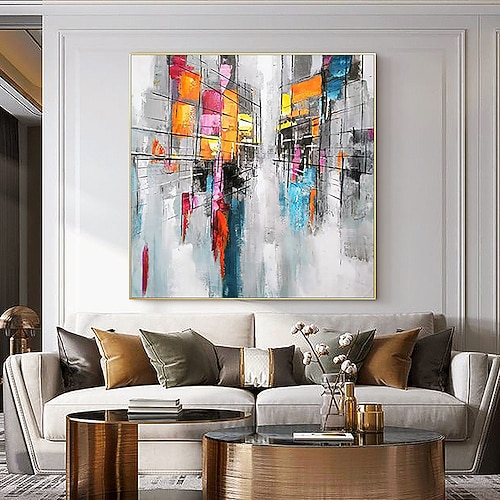 Handgefertigtes, handgemaltes Ölgemälde, Wandgemälde „Regentage", originaler Regen, urbane Kunst, Regenschirmkunst, Ölgemälde, abstraktes Kunstwerk, Dekor, gerollte Leinwand, kein Rahmen, ungedehnt Image