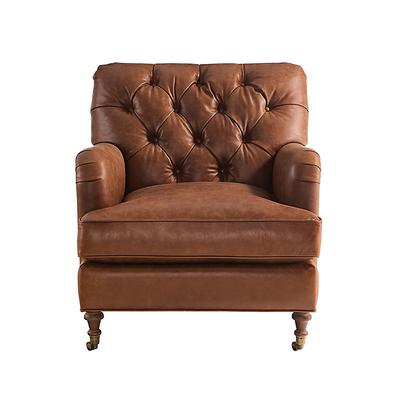 Maggie Leather Chair - Saddle Leather, Sierra - Ballard Designs