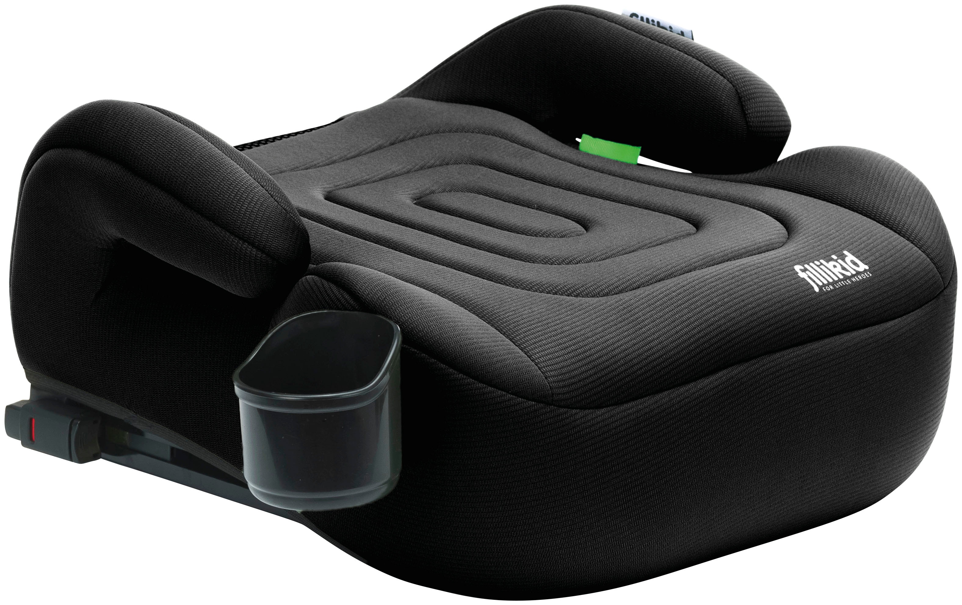 Kindersitzerhöhung FILLIKID "Flip Deluxe, Auto mit verstellbarem Iso-Fix", Baby, schwarz, Polyester, Kindersitze, mit Flaschenhalter Image