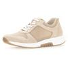 Keilsneaker GABOR ROLLINGSOFT, Damen, Gr. 42, beige (hellbeige), Veloursleder, Textil, unifarben, sportlich, Schuhe Sneaker, Freizeitschuh, Halbschuh, Schnürschuh im sommerlichem Materialmix