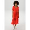 Sommerkleid ANISTON CASUAL, Damen, Gr. 46, N-Gr, rot, Single Jersey, Obermaterial: 95% Baumwolle, 5% Elasthan, unifarben, casual, wadenlang, Rundhals, Kurzarm, Kleider, in trendiger Farbpalette - NEUE KOLLEKTION, Topseller