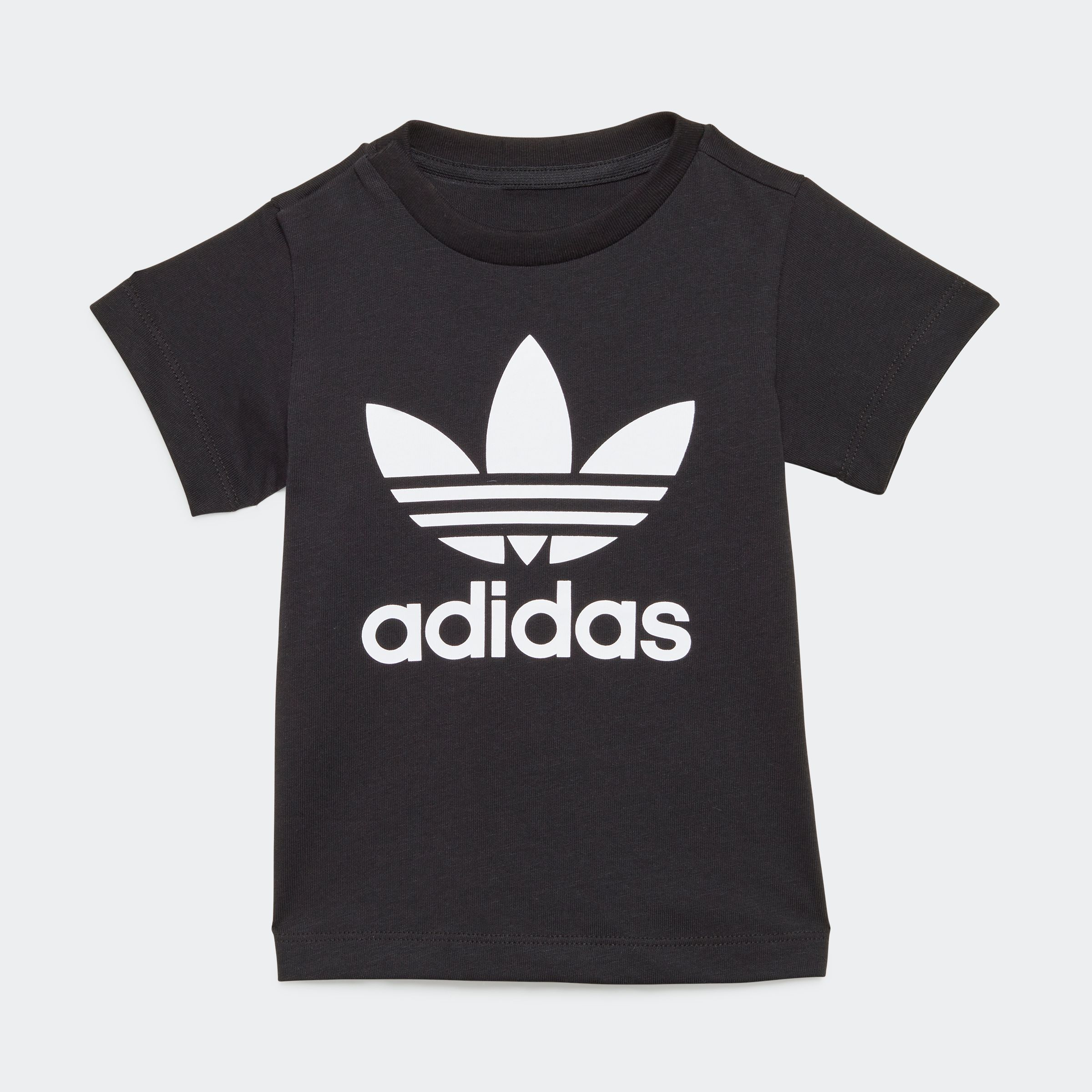 T-Shirt ADIDAS ORIGINALS "TREFOIL TEE", Kinder, Gr. 74, schwarz, Obermaterial: 100% Baumwolle, Rundhals, Shirts Image