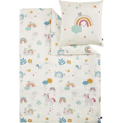 Kinderbettwäsche S.OLIVER "Satinbettwäsche s.Oliver Junior", bunt (weiß, bunt), B/L: 140cm x 200cm, , Mako-Satin, B/L: 70cm x 90cm, Mako-Satin, Obermaterial: 100% Baumwolle, Bettwäsche, in verschiedenen Designs: Tiere Safari Afrika, Dino, Weltall,... Image