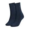 Socken TOMMY HILFIGER "TH WOMEN SOCK CASUAL 2P", Damen, Gr. 35-38, blau (jeans), Baumwollmischung, Polyamid, Elasthan, meliert, elastisch, Socken, mit flacher Zehennaht