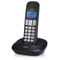 PROFOON Schnurloses DECT-Telefon PDX-1100 - DECT-Telefon mit 1 Mobilteil, schwarz (schwarz, silber), Stationärtelefone